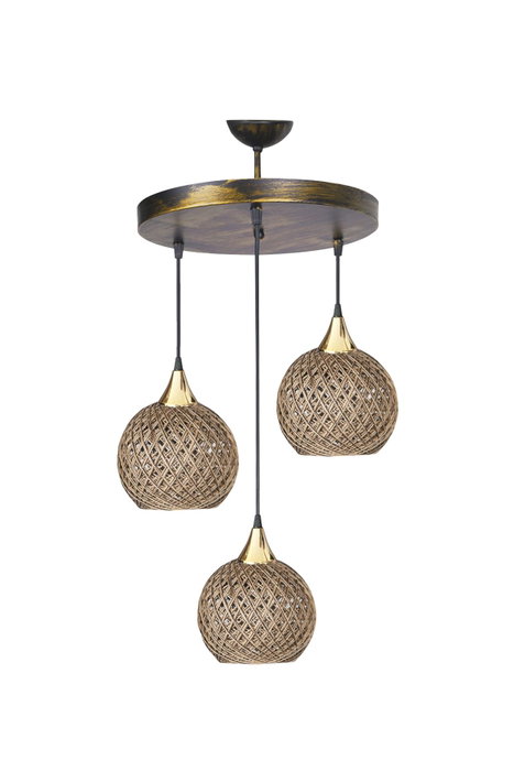 Opviq Crayon - Jute Black Lámpara de Araña Beige Opviq Crayon - Jute Black Lámpara de Araña Beige